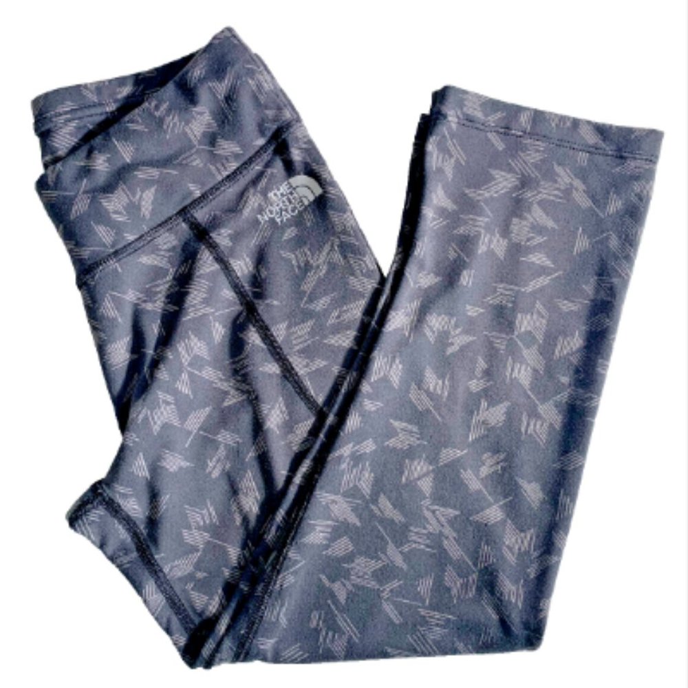 The North Face Women's XS Gray Crop Leggings Compression Capri Patterned Hashtag